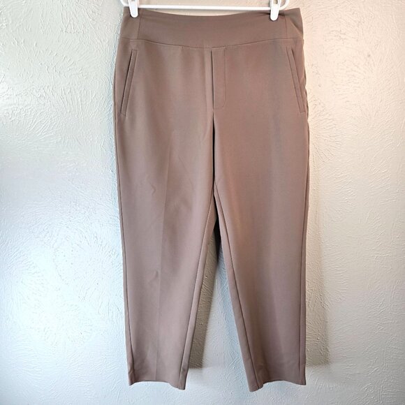 Athleta Pants - Athleta High Rise Pants Brown Pull On Athletic Workout Ankle Straight Leg Sz 14